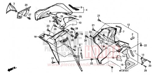 CAPOT INFERIEUR (D.) (CBR600RR9,A,B/RA9,A,B) CBR600RR9 de 2009